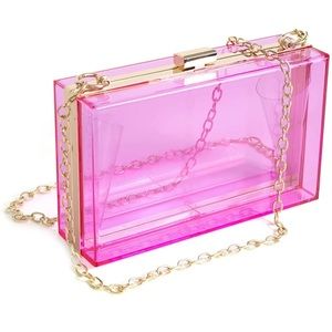 Pink Transparent Clutch